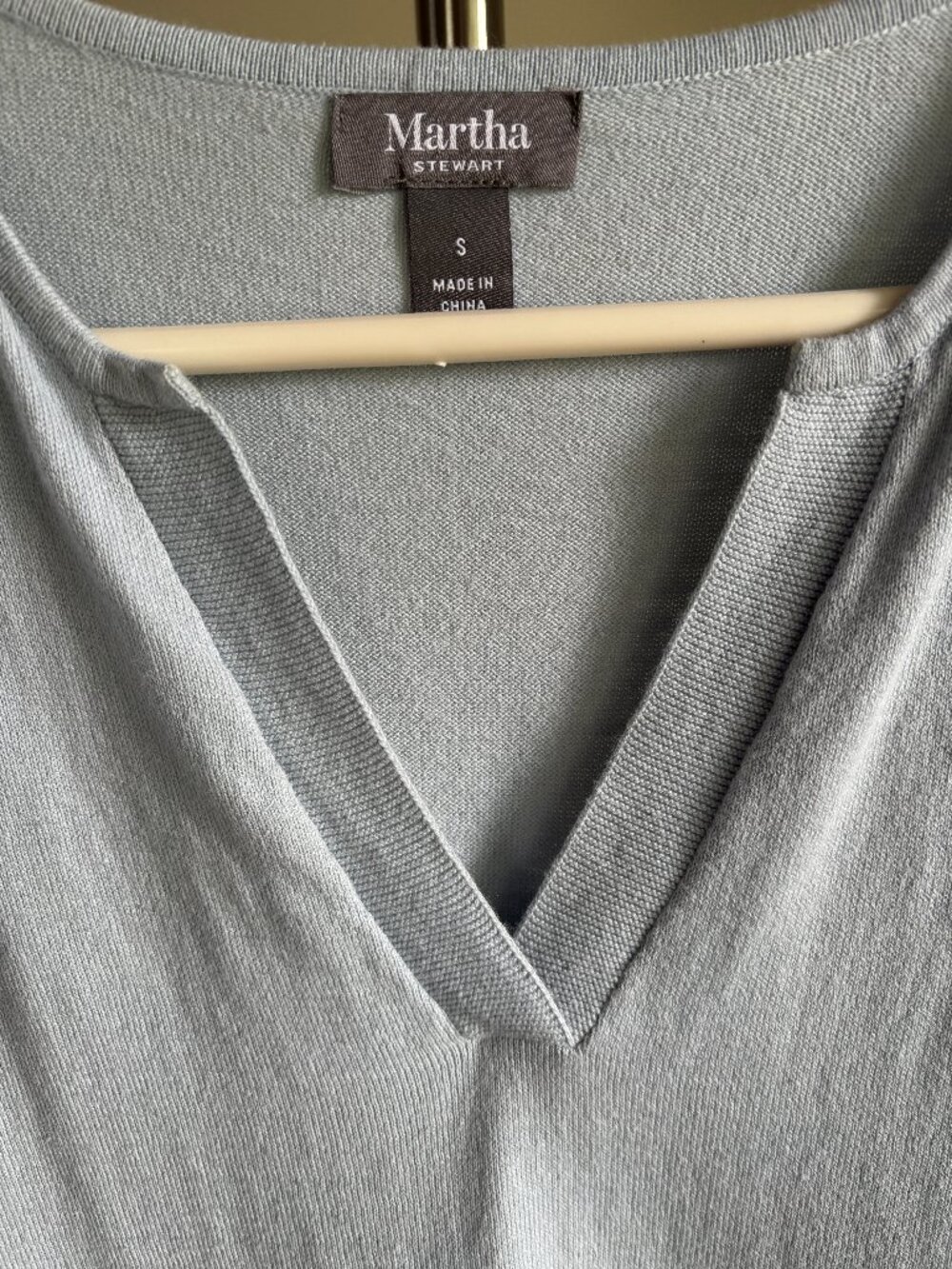 Martha Stewart Light Blue Knit Top 3/4 Sleeves Size Small - Picture 2 of 6
